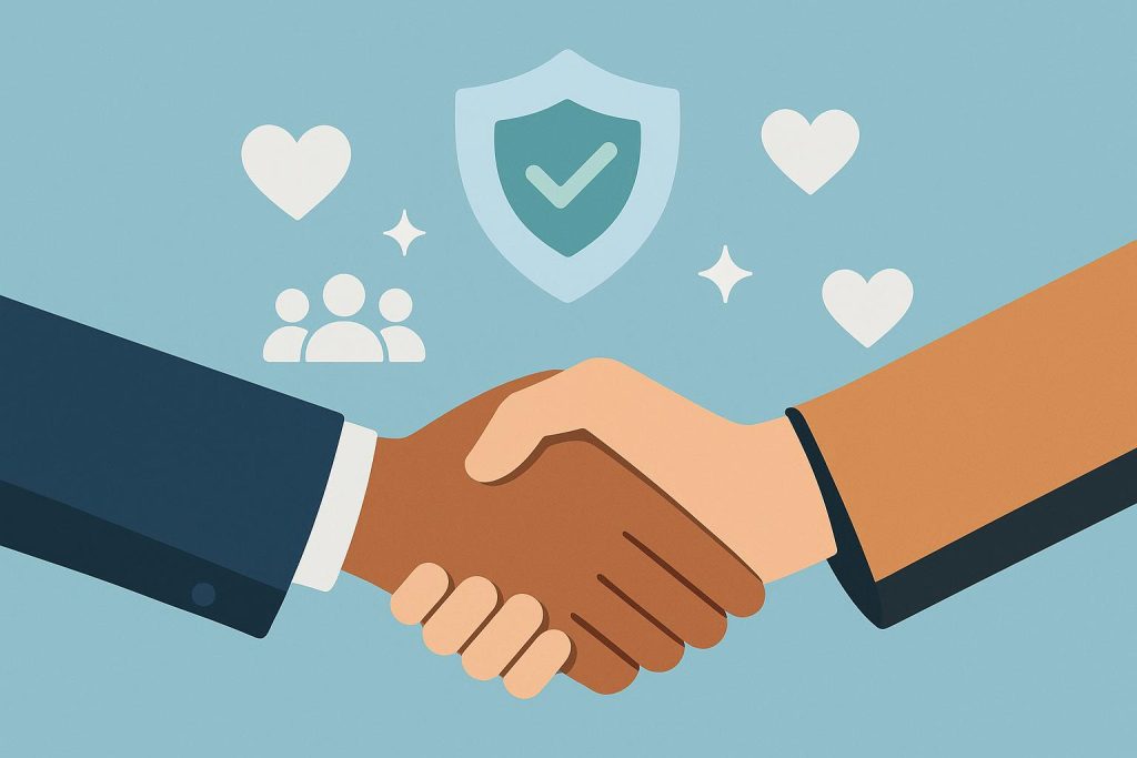 Handshake symbolizing trust and partnership for effective business relationships from the beginning