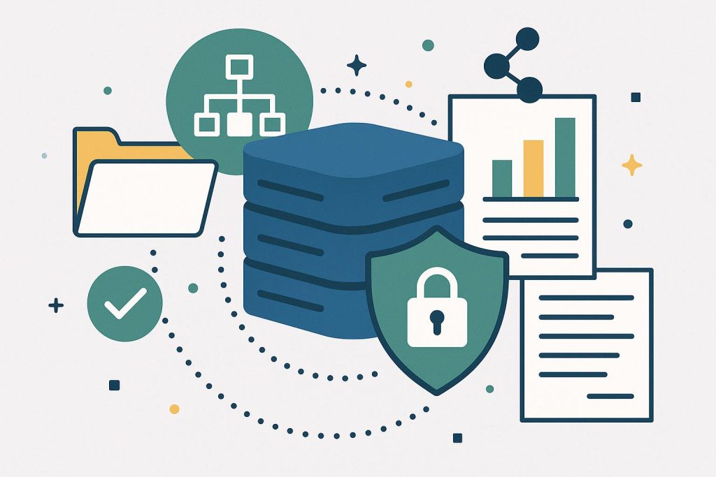 How Smarter Data Management Practices Can Help Minimize Business Risk Organized digital files and secure data storage illustrating effective data management solutions