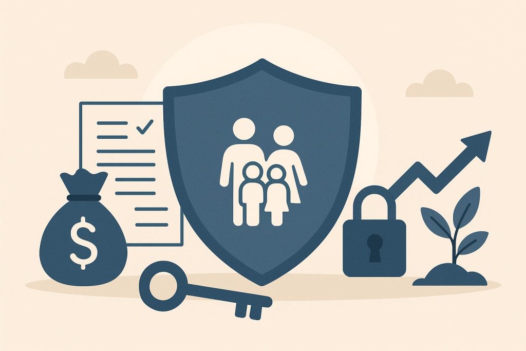How to Safeguard Your Family’s Future Without Overcomplicating It Family reviewing financial documents together at home for simple future planning and protection