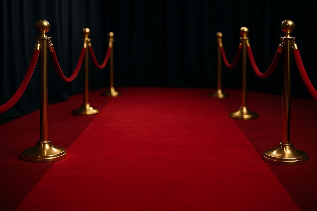 Elegant evening gown with sparkling accessories inspired by red carpet fashion trends