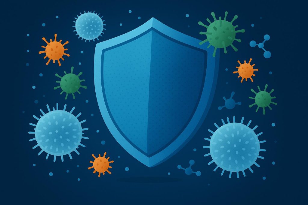 Highly Purified Peptide Formulations in Immune System Support and Resilience Highly purified peptide vials and molecular structures illustrating immune system enhancement