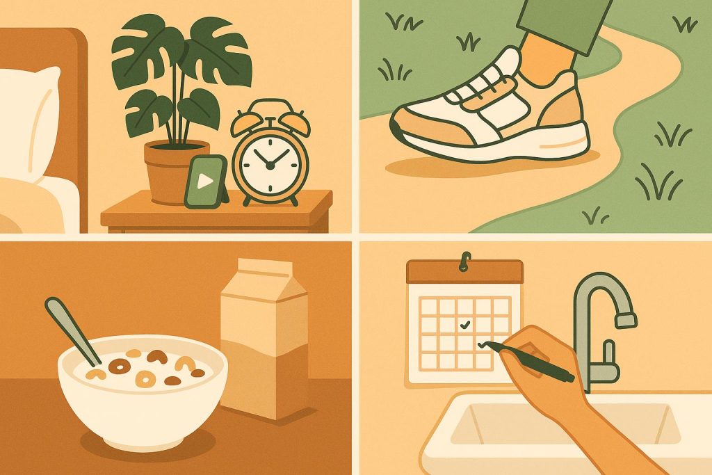 How New Generations Are Redefining Everyday Life Through Small Habits and Routines Modern home workspace with eco-friendly items symbolizing new generational daily habits and routines