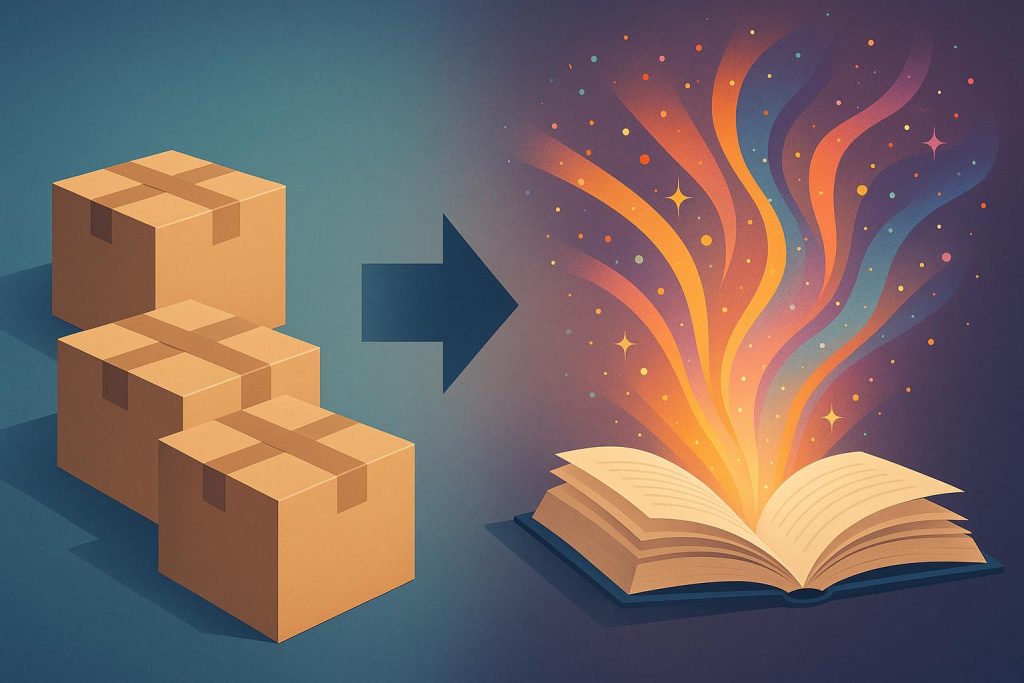 The End of Commodity Businesses: Why Every Company Is Being Forced to Become a Story Company Abstract illustration showing business transformation from commodities to storytelling and branding