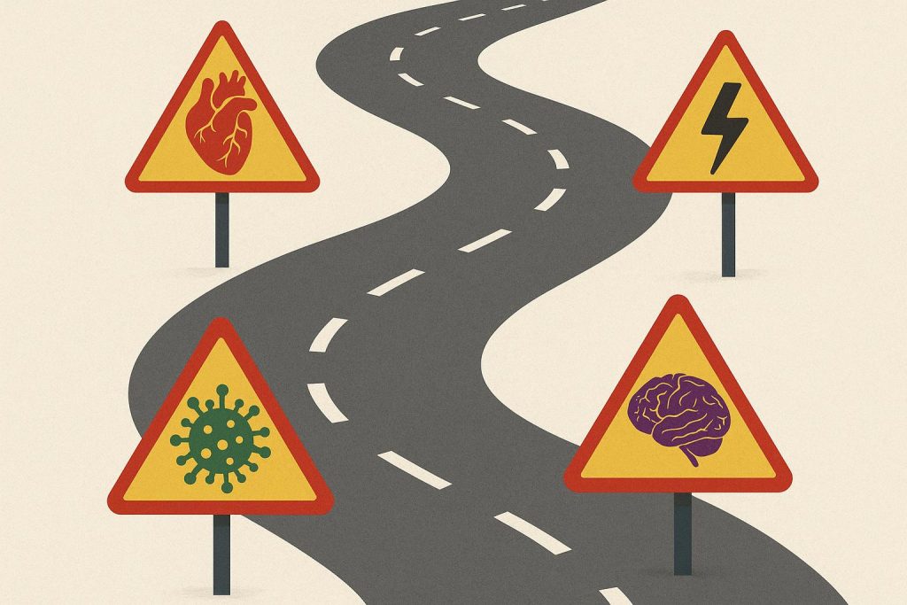 The Health Problems That Don’t Stay in Their Lane Illustration showing interconnected health issues affecting multiple areas of the body