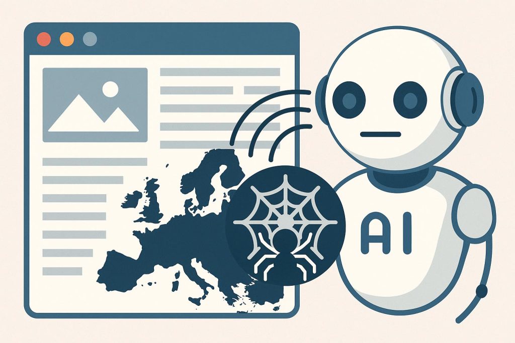 Digital robots harvesting online news content from European publisher websites